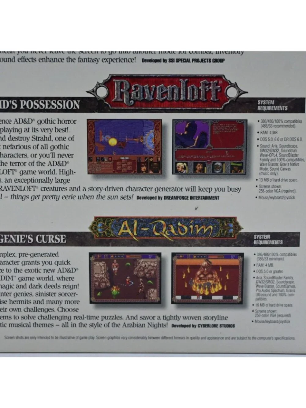 Three Worlds Of Advanced Dungeons And Dragons 2nd Edition Big Box PC Video Game